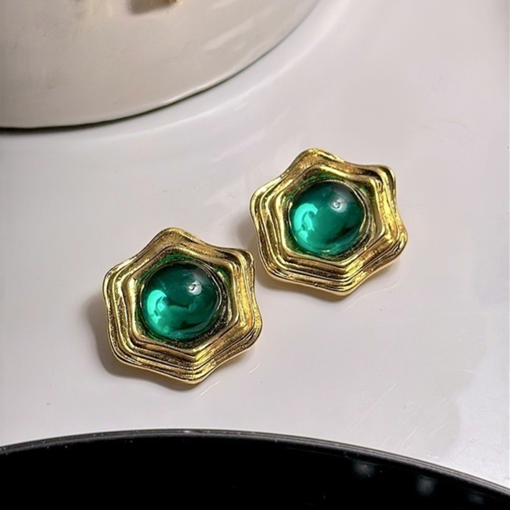 Vintage Gold & Green Jelly Belly ClipOns | EUC | Designer Chic Runway Style